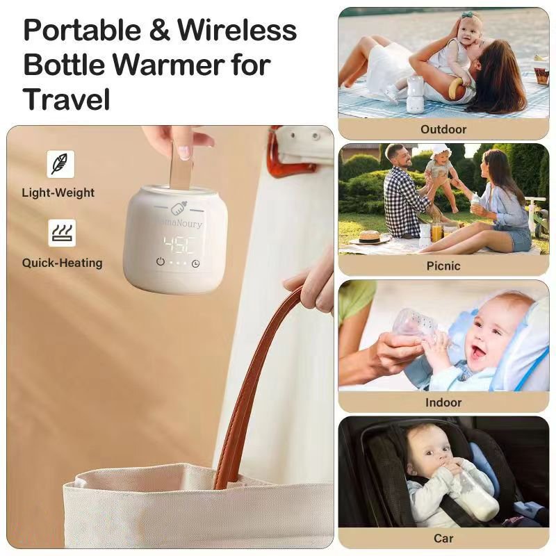 MamaNoury® Portable Baby Bottle Warmer — Cordless, Fast & Travel-Ready